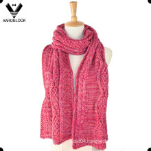 2016 New Lady′s Acrylic Cable Pattern Jacquard Scarf